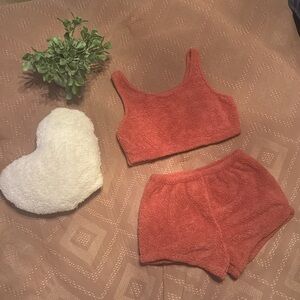 SHEIN Sherpa PJ Set NWOT